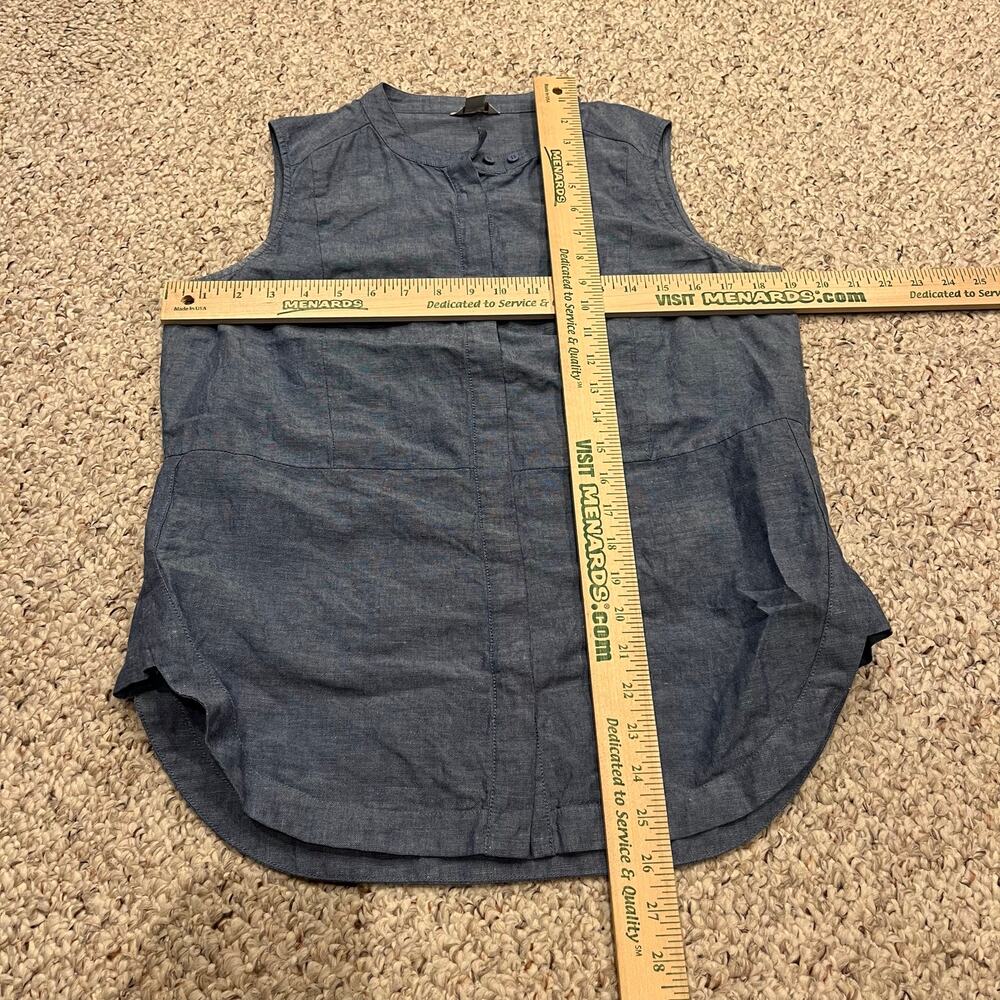 Fossil Sleeveless Button Front Chambray Top Sz S … - image 5